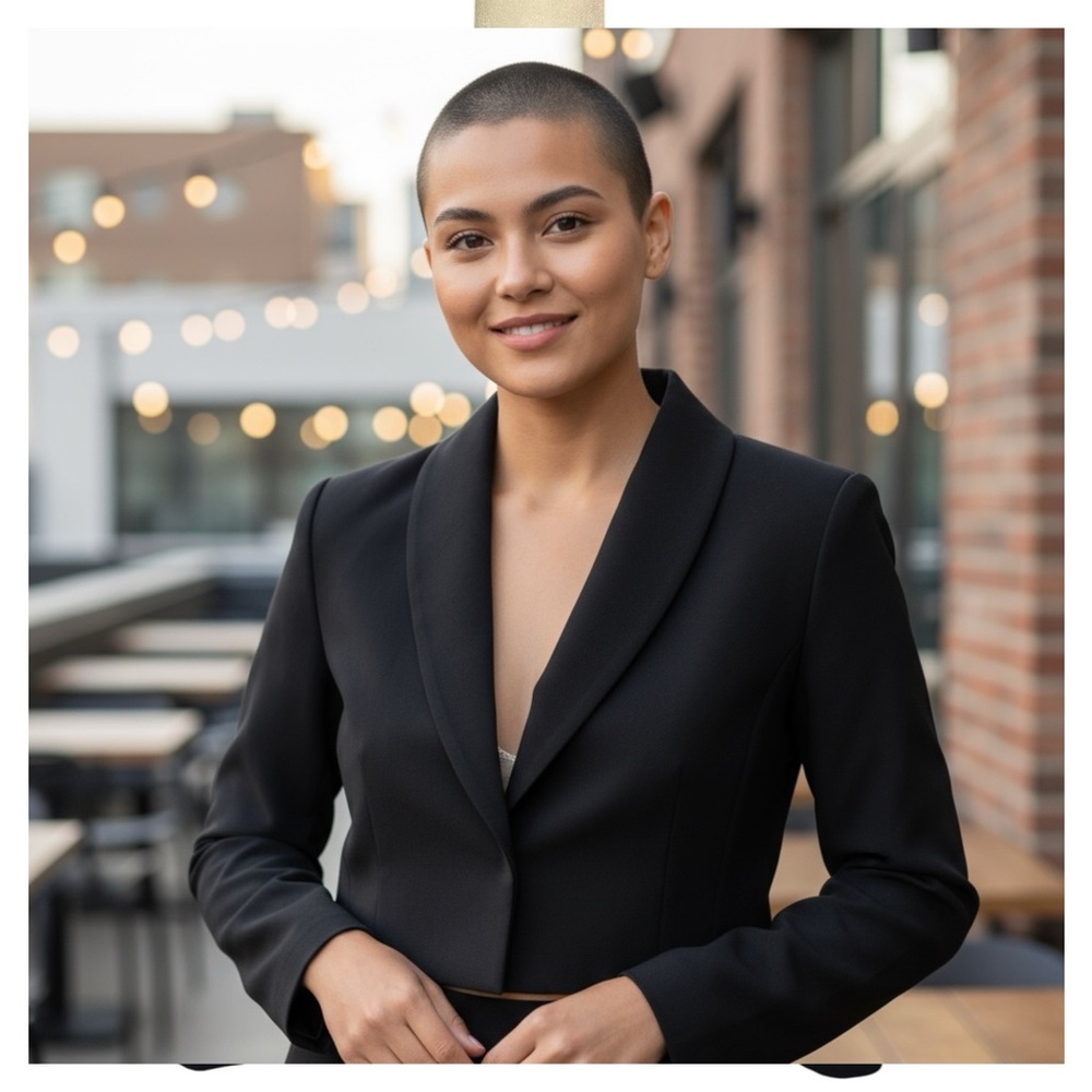 White House Black Market Cropped Black Blazer